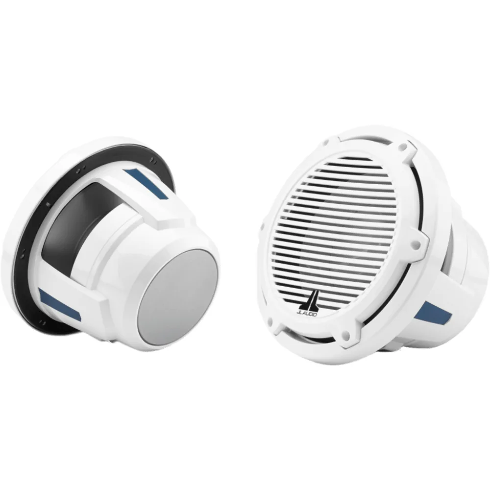Subwoofer Náutico JL Audio M6 / 10" (254 mm) / Rejilla Clásica Blanca / 250 W RMS / 4 Ω / Cono de Polipropileno Relleno de Mica / Deflector Infinito o Recinto Cerrado / Amplificador Recomendado 75-250 W RMS