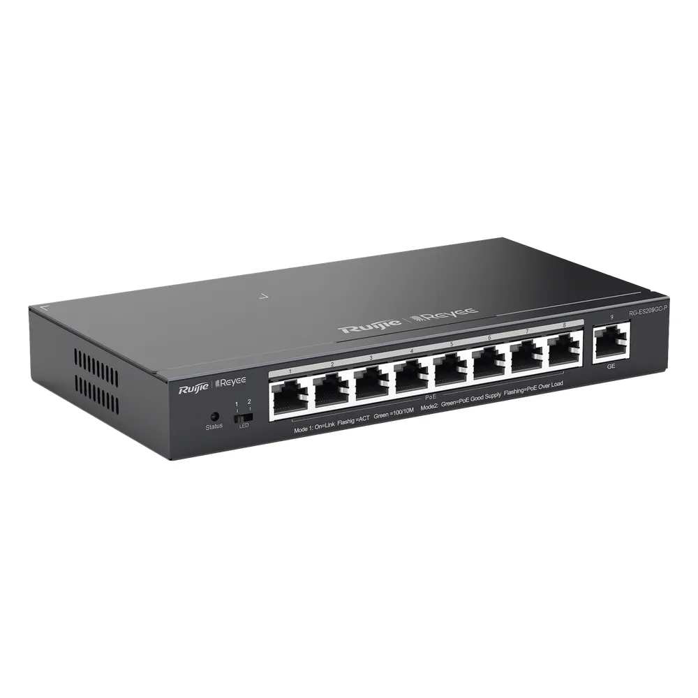Switch Administrable 8 Puertos PoE+ 802.3af/at Gigabit, gestión gratuita desde la nube, 120w
