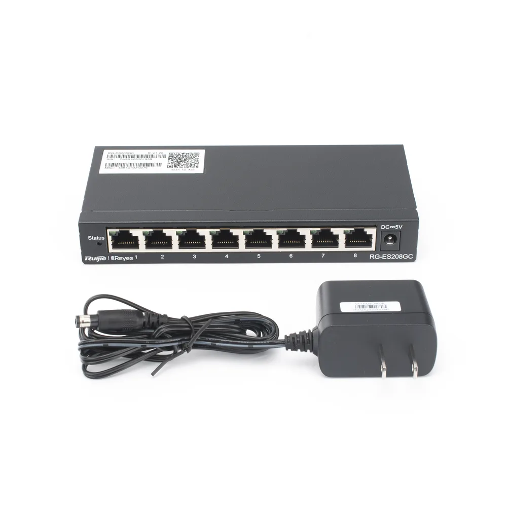 Switch Administrable Gigabit / 8 Puertos 10/100/1000BASE-T / Capa 2 / Switching 16 Gbps / Forwarding 11.9 Mpps / Gestión Cloud Ruijie Gratuita / Modo CCTV con Transmisión 250 m (820 ft) / Prevención de Bucles Automática / Diseño Fanless – vista 7