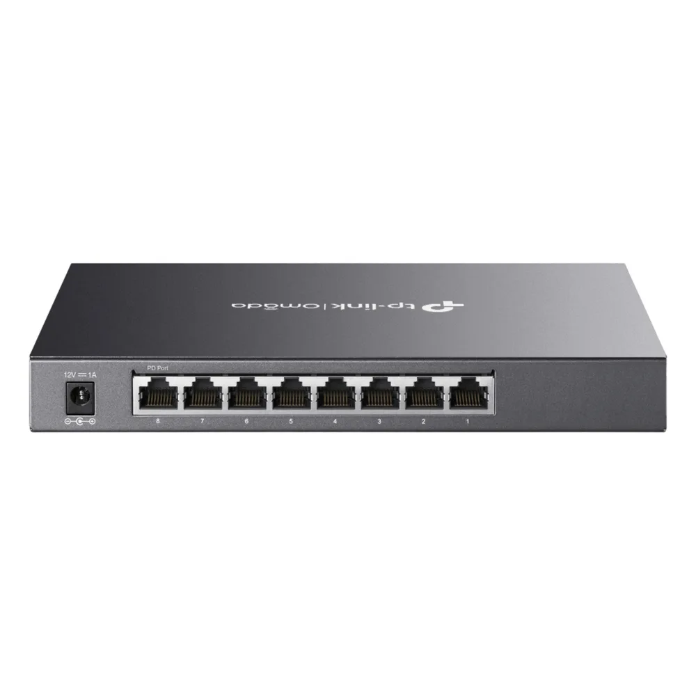 Switch Administrado Gigabit 8 Puertos / Omada SDN / 16 Gbps Capacidad Switching / Gestión Cloud y Local / VLAN / QoS / ACL / Sin Ventiladores / Montaje Pared-Escritorio – vista 2