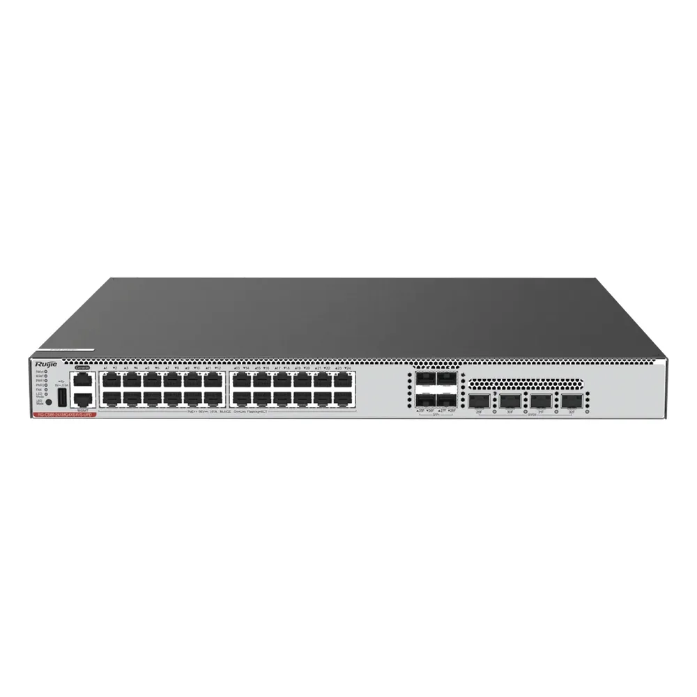 Switch Core 24 Puertos PoE 802.3bt Class 2 (FULL Hi-PoE 90 W) Capa 3 Multi-Gigabit 10G y SFP28 25G (No Incluye Fuentes de Poder) – vista 2