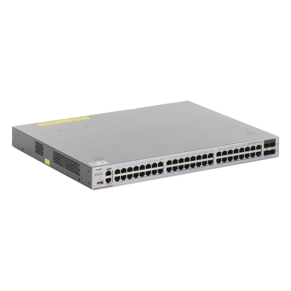 Switch Core Administrable Capa 3 con 48 puertos Gigabit + 4 SFP+ para fibra 10Gb, gestión gratuita desde la nube.