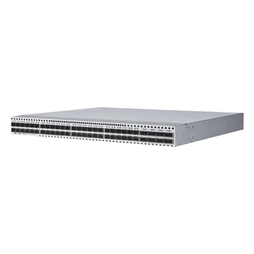 Switch Data Center 25G/100G / 48 Puertos SFP28 25G + 8 QSFP28 100G / 4.0 Tbps 2000 Mpps RDMA RoCEv2 / Capa 3 VXLAN EVPN Spine-Leaf BGP OSPF / M-LAG PFC ECN Lossless Ethernet / 1 RU Fuentes 1+1 Hot-Swap