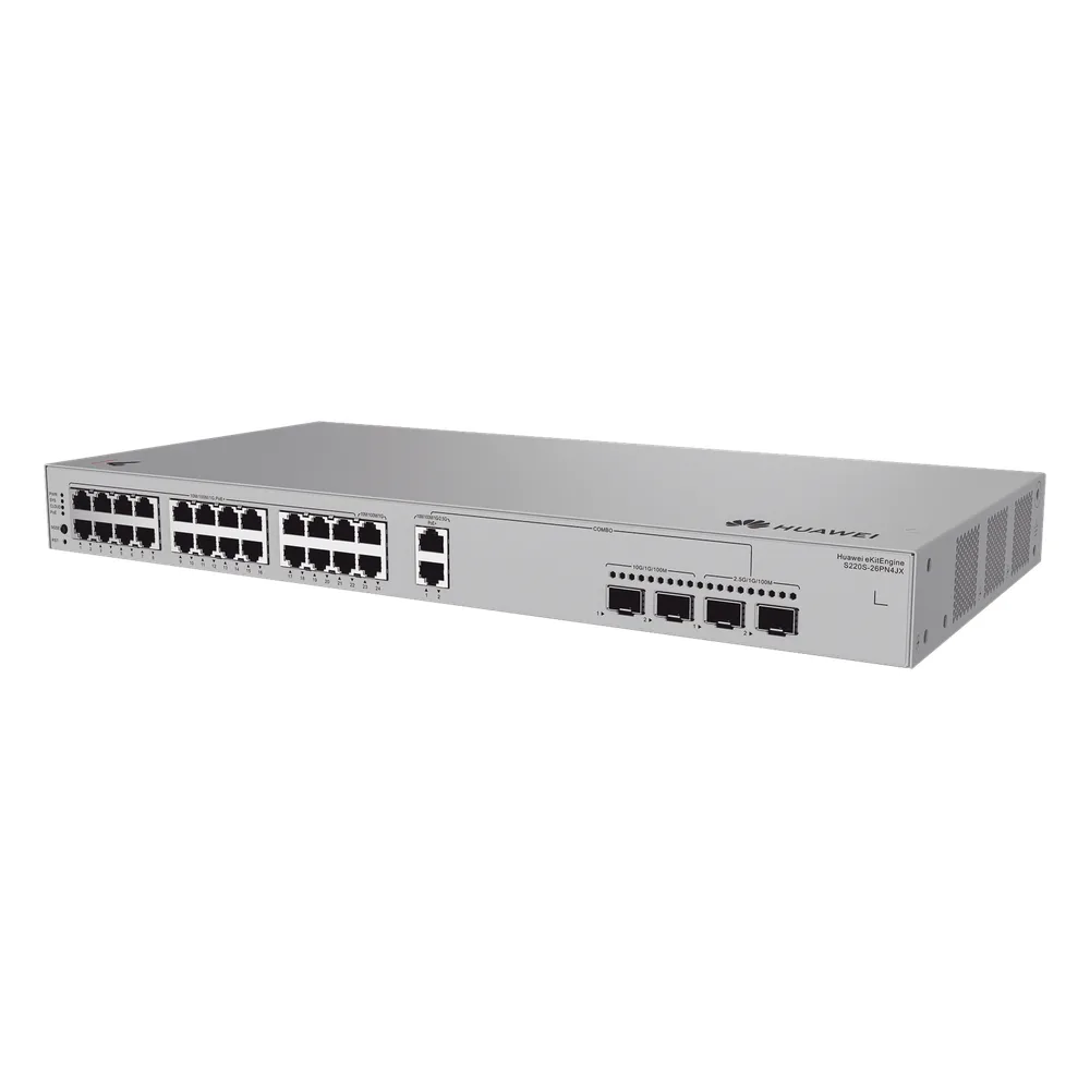 Switch de Acceso eKit Administrable / Capa 2 / 22 Puertos PoE+ Gigabit + 2 Puertos PoE+ 2.5 Gbps + 2 Puertos SFP(2.5 Gbps) + 2 Puertos SFP+(10 Gbps) / PoE Perpetuo / Presupuesto PoE 400 W / Sin Licenciamiento