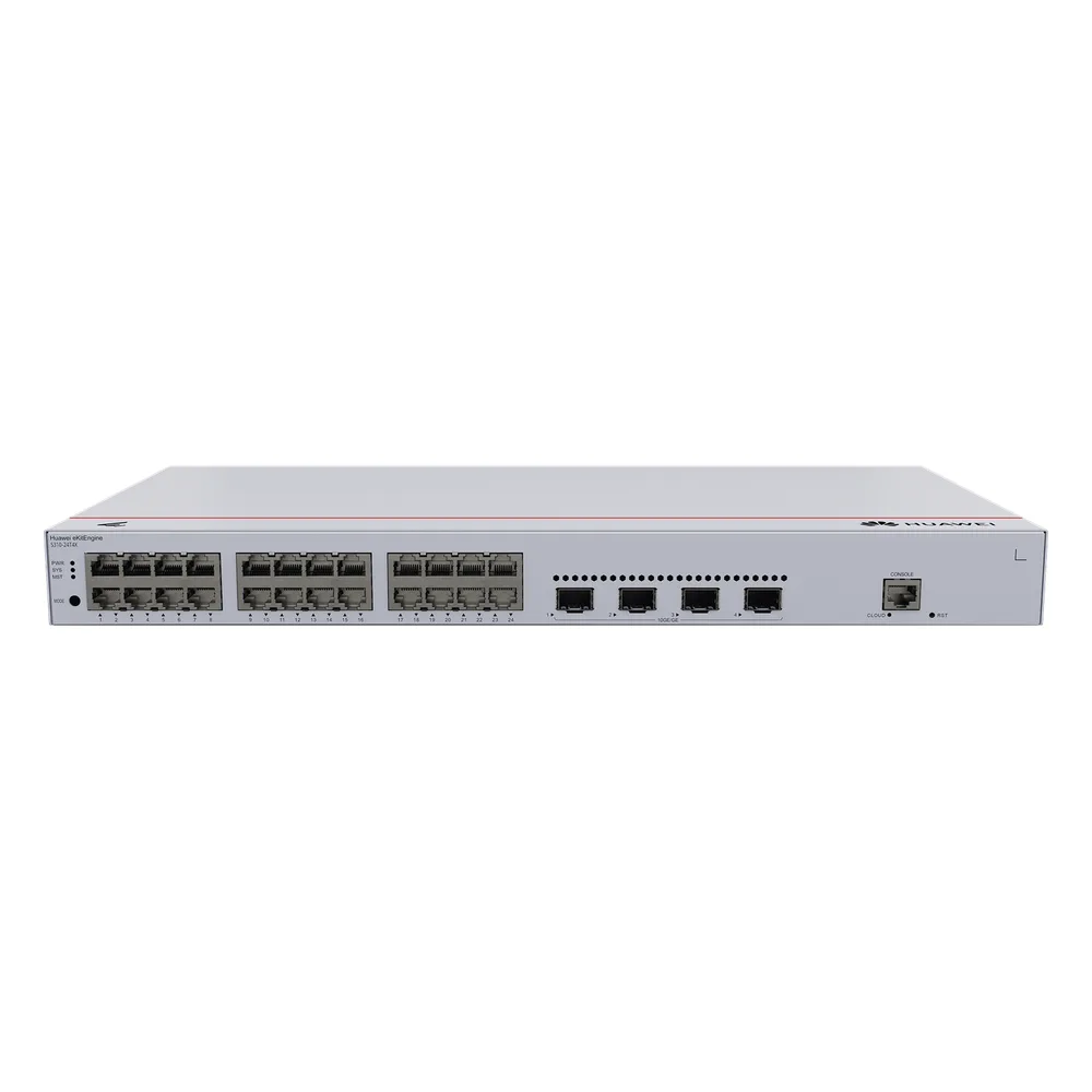 Switch de Distribución/Core Gigabit Administrable  Capa 3 / 24 puertos 10/100/1000 Mbps  / 4 Puertos 10GE SFP+ Uplink / ERPS / Rutas Estáticas / iStack / Administración Nube Gratis