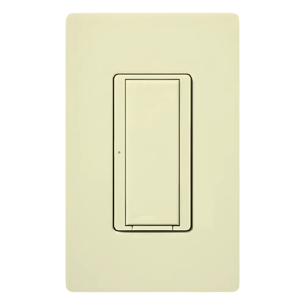 Switch de pared inalámbrico on/off de doble voltaje 120/277 V para iluminación o motores, sin cable neutro, sistema RadioRA 2