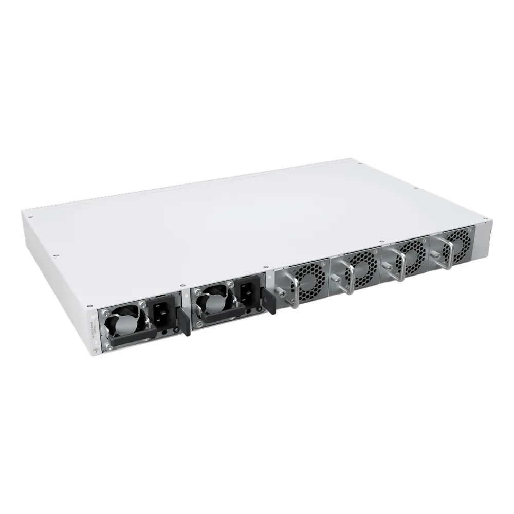 Switch de Red MikroTik CRS812 DDQ / 400 Gbps / 8 Puertos SFP56 de 50G / 2 Puertos QSFP56 de 200G / 2 Puertos QSFP56-DD de 400G / RouterOS v7 / ARM Quad-Core 2 GHz / 4 GB RAM / Rackmount – vista 3