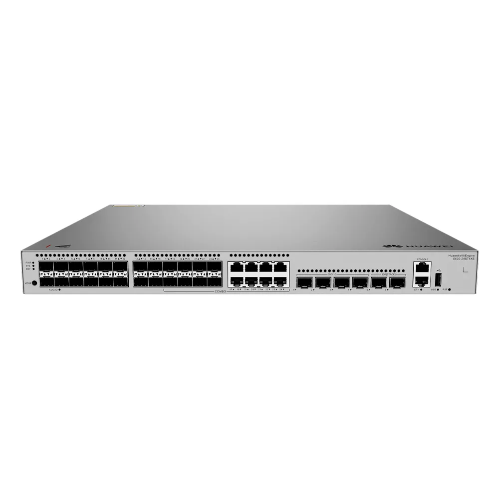 Switch Empresarial Core Gigabit Administrable  Capa 3 / 24 puertos 1GE SFP ( Combo con 8 Puertos 10/100/1000 Mbps) / 4 Puertos 10GE SFP+ Uplink / 2 Puertos 10GE SFP+ (Stack) / ERPS / Ruteo Dinámico (RIP, OSPF, IS-IS y BGP)  / iStack / Administraci& – vista 2