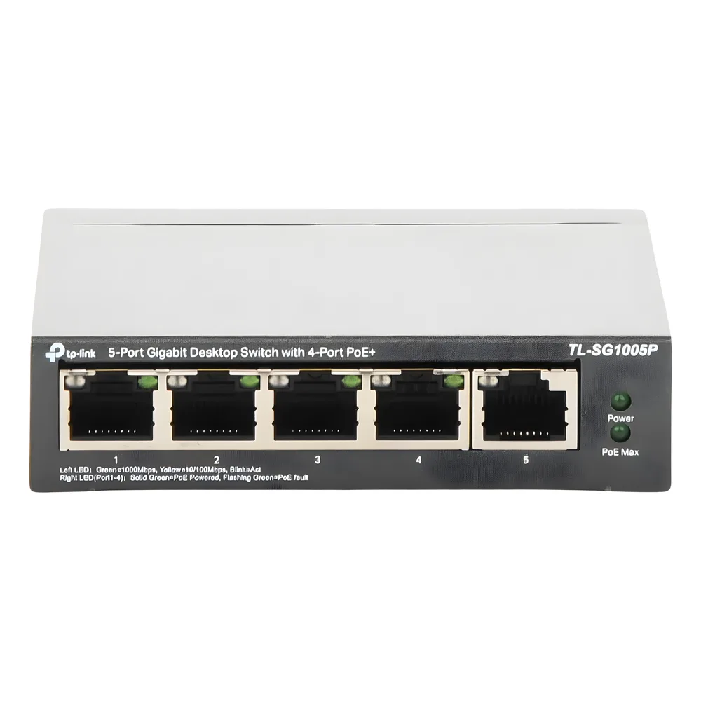Switch Escritorio No Administrable de 5 puertos 10/100/1000 Mbps / Con 4 puertos PoE 802.3af/at de hasta 65 W / PoE Extendido hasta 250 metros – vista 7