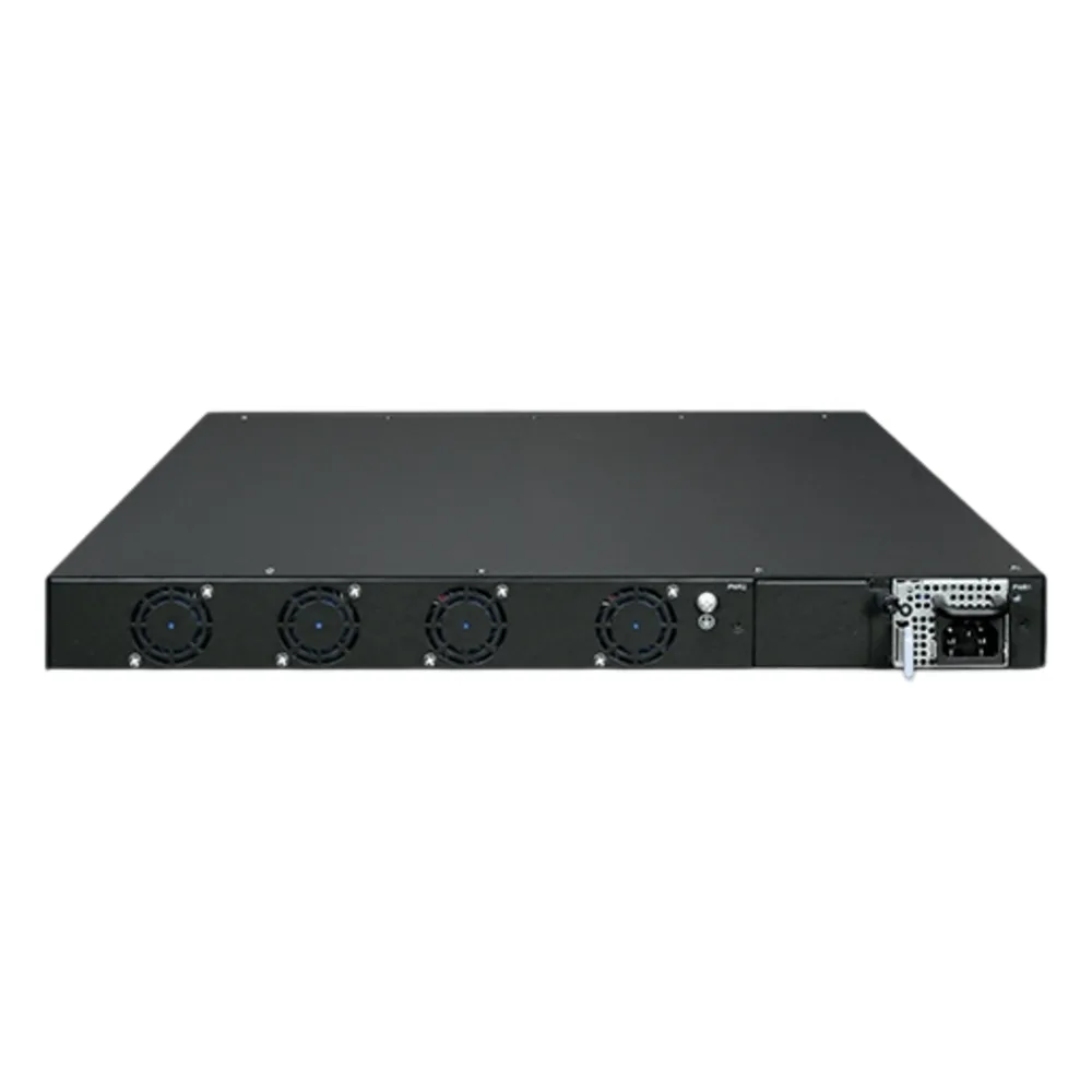 Switch Gestionado Capa 3 Multi-puerto 10G/25G + 2/4-Puerto 100G QSFP28 / 880-1520 Gbps Non-Blocking / Stacking 10 Unidades / Enrutamiento OSPF, BGP, RIP, VRRP / ERPS G.8032 / Slot Para Fuente Redundante AC/DC / Data Center y AI Infrastructure – vista 3