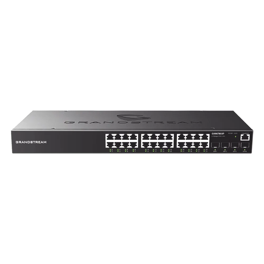 Switch Gigabit Administrable / 24 puertos 10/100/1000 Mbps + 4 Puertos SFP Uplink / Compatible con GWN Cloud.