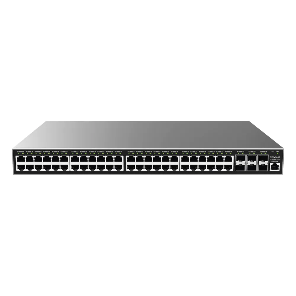 Switch Gigabit  Administrable / 48 puertos 10/100/1000 Mbps + 6 Puertos SFP+ / Compatible con GWN Cloud. – vista 2