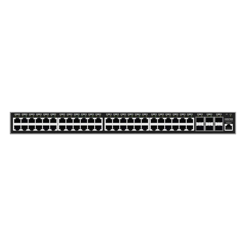 Switch Gigabit  Administrable / 48 puertos 10/100/1000 Mbps + 6 Puertos SFP+ / Compatible con GWN Cloud.
