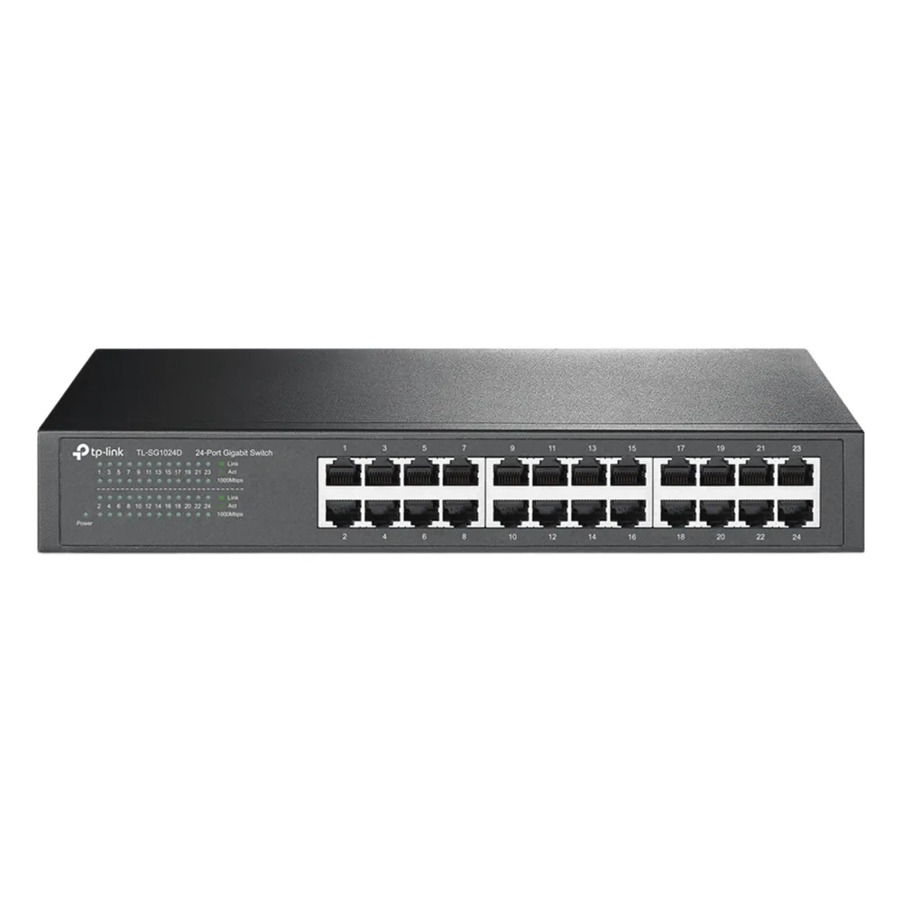 Switch Gigabit no administrable de 24 puertos 10/100/1000 Mbps para escritorio/rack