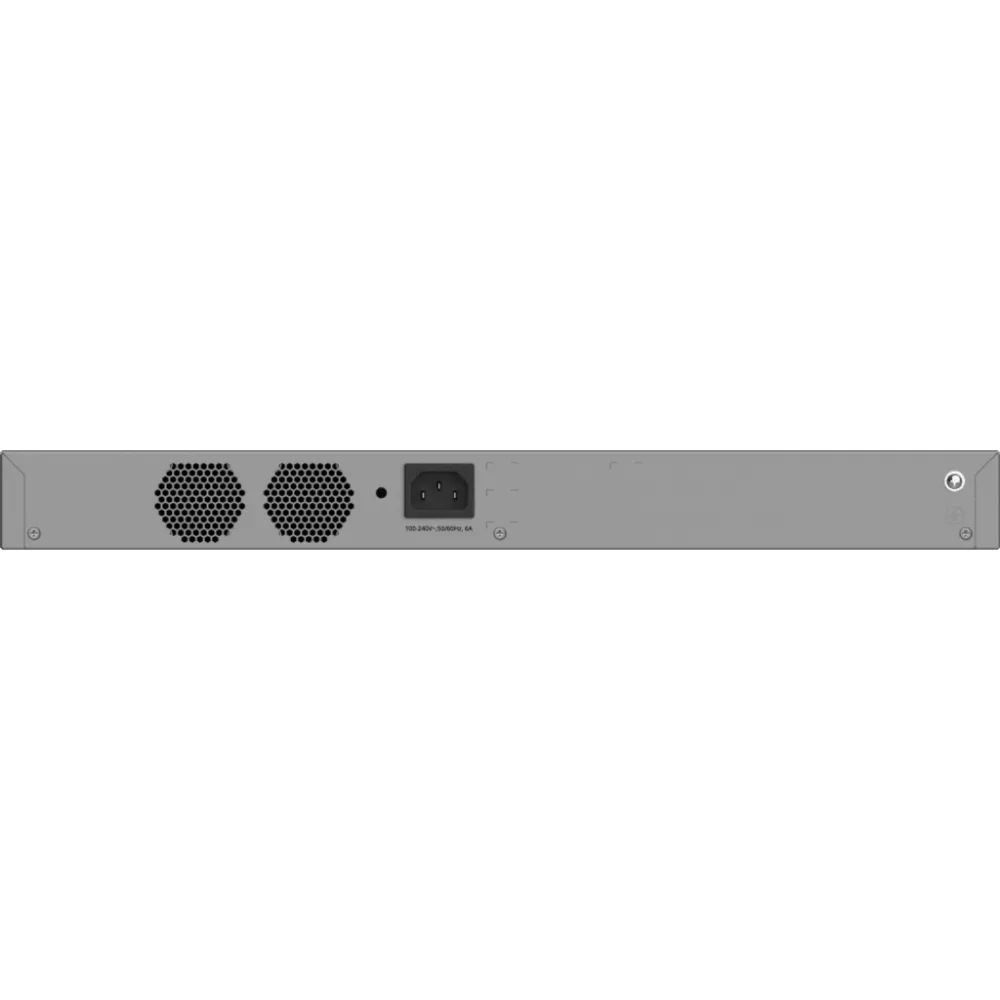 Switch Gigabit PoE+ 48 Puertos / 4 Puertos SFP+ 10GE / Capacidad de Conmutación 176 Gbps / Tasa de Reenvío 130.944 Mpps / PoE 370 W / Capa 3 / VSU / Ventilación Forzada / 1 RU / Línea Cybrey – vista 3