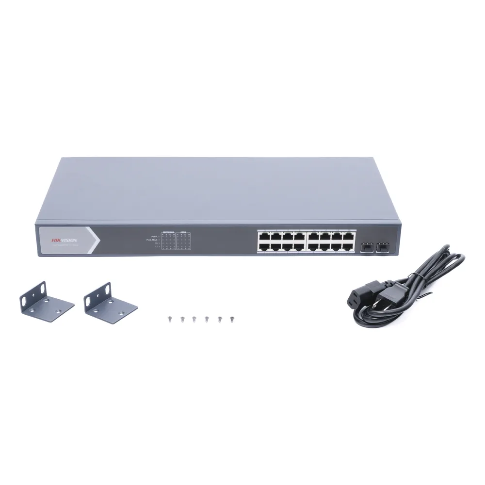 Switch Gigabit PoE+ / Administrable / 16 Puertos 1000 Mbps PoE+ / 2 Puertos SFP / Configuración Nube desde Hik-ParnerPro / PoE hasta 300 Metros / 225 Watts – vista 6