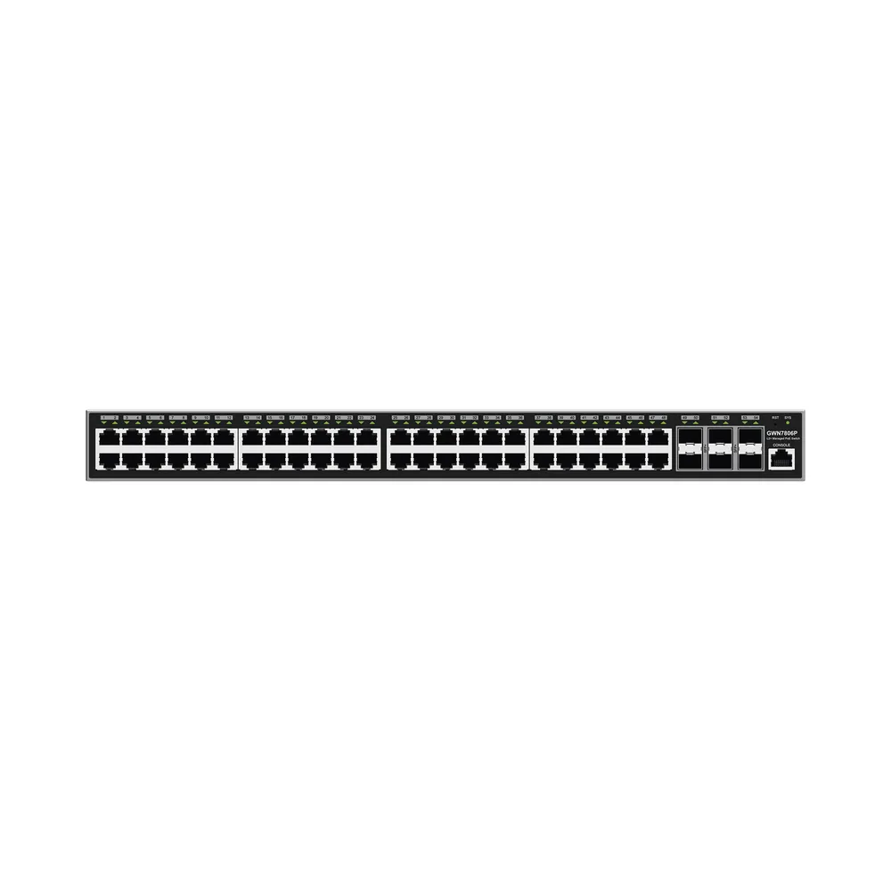 Switch Gigabit PoE+ Administrable / 48 puertos 10/100/1000 Mbps + 6 Puertos SFP+ / Hasta 400W / Compatible con GWN Cloud. – vista 2