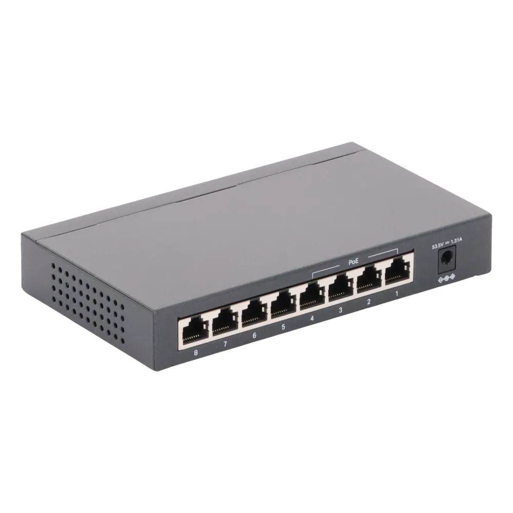 Switch Gigabit PoE+ no administrable de 8 puertos 10/100/1000 Mbps, solo 4 puertos PoE, para escritorio – vista 4