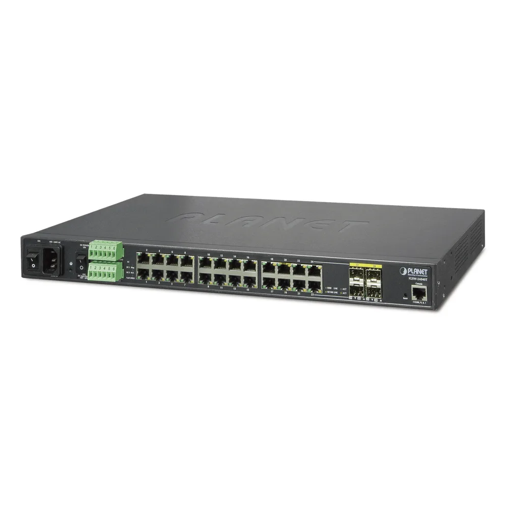 Switch Industrial Administrable 24 Puertos 1000Mbps con 4 Puertos SFP