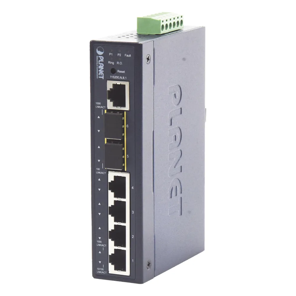 Switch Industrial Administrable Capa 2 con 4 Puertos 10/100/1000T y 2 Puertos SFP 1G/2.5G