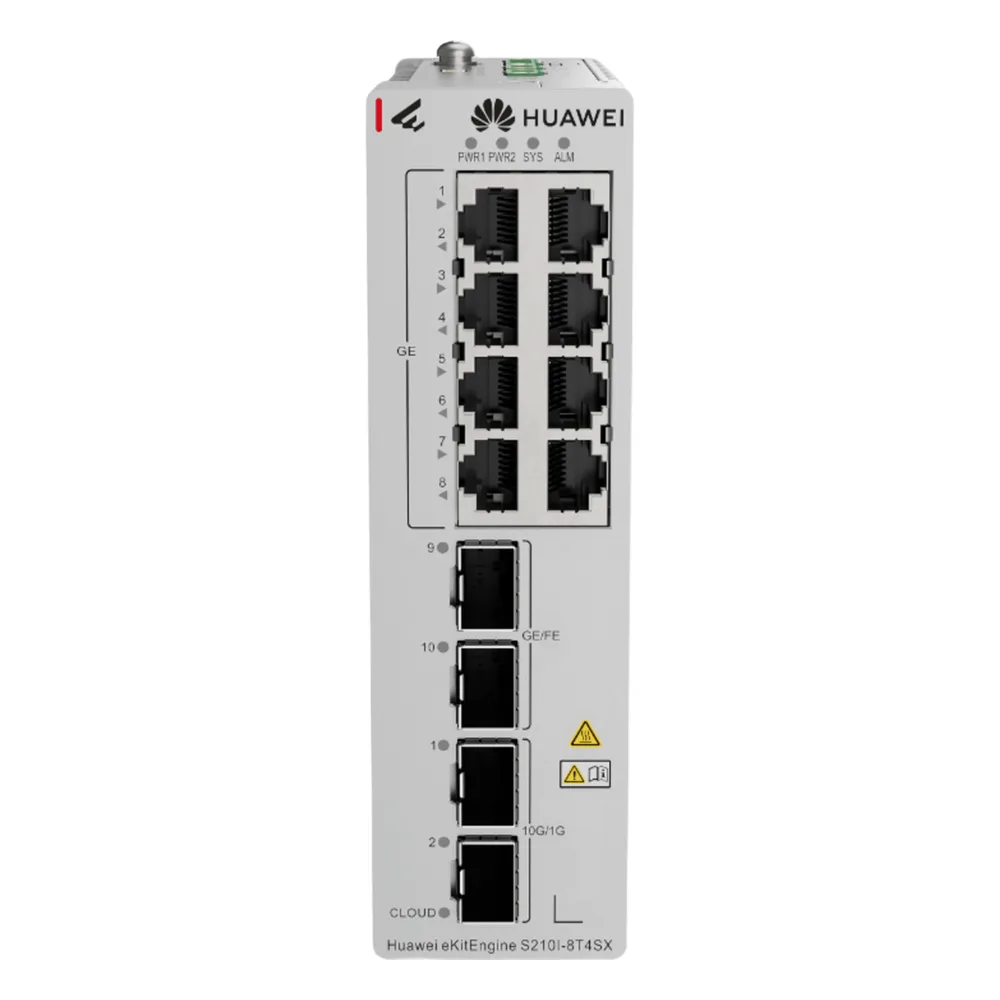Switch Industrial eKit / 8 Puertos Gigabit + 2 SFP + 2 SFP+ / Montaje en Riel DIN / Fuente Redundante 1+1 : 9.6 a 50 VCD / Libre de licenciamiento / Gestión gratuita desde la Nube