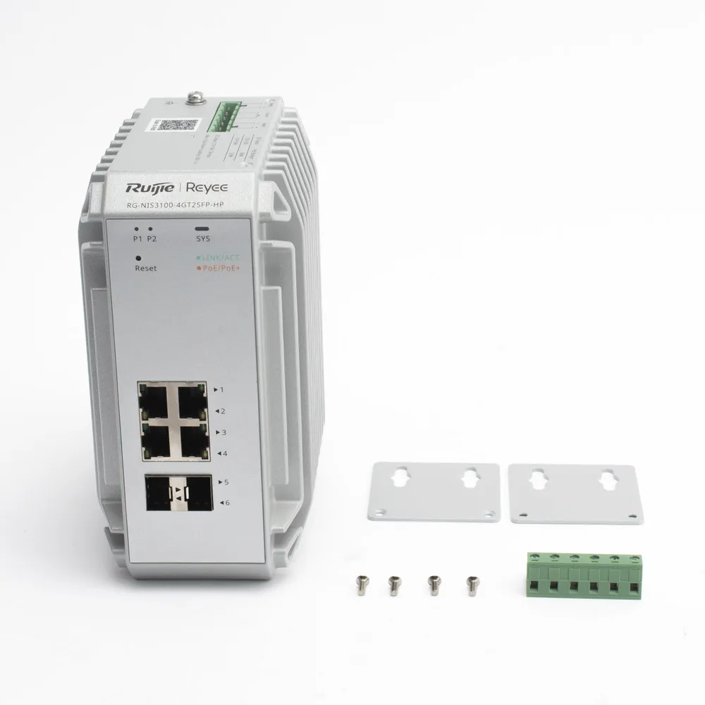 Switch Industrial PoE hasta , Ideal para temperaturas Extremas y protección contra descargas, 4 Puertos Gigabit PoE 802.3 af/at, 2 puertos SFP Administrable Cloud – vista 7
