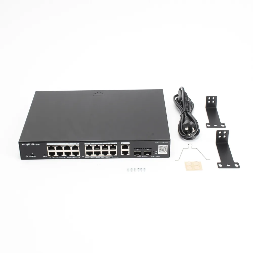 Switch L2 Administrable PoE con 16 puertos Gigabit PoE 802.3af/at + 2 SFP para fibra 1Gb, gestión gratuita desde la nube, 240w – vista 3