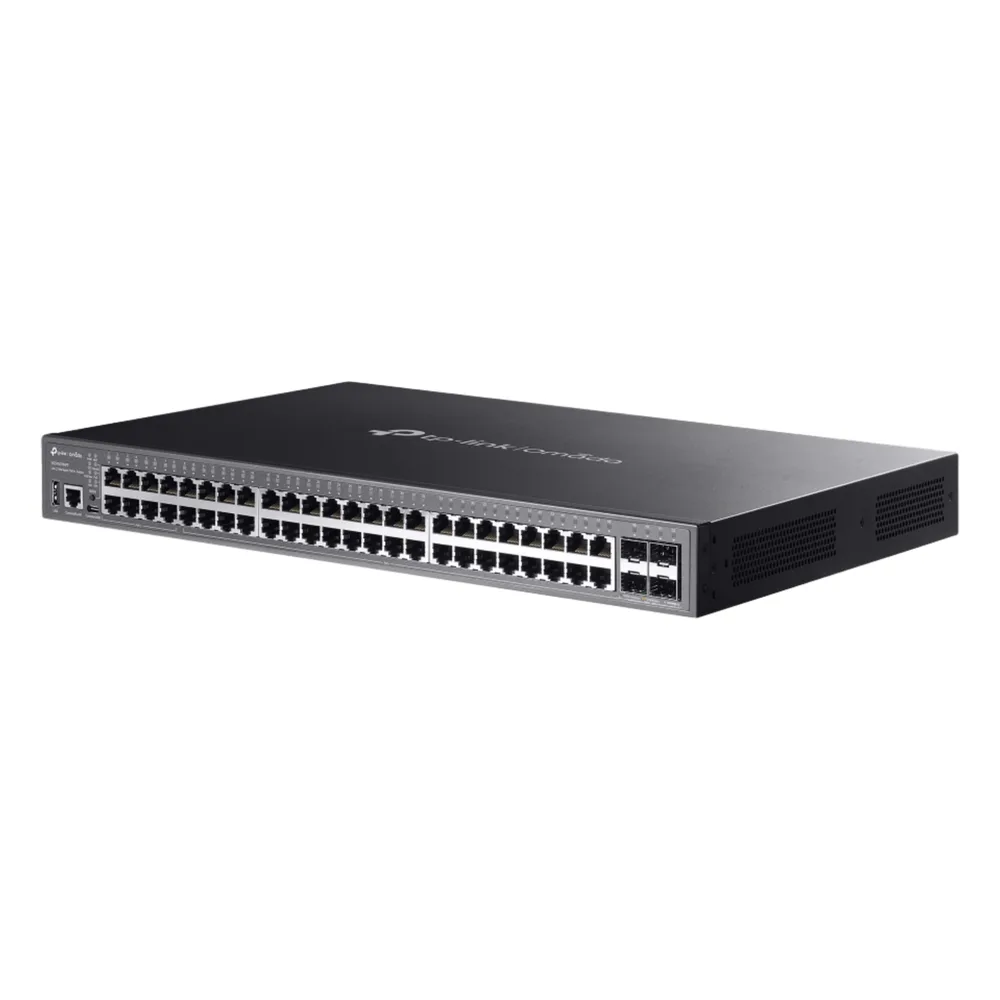 Switch Lite L3 Gestionable Apilable / 48 Puertos Gigabit PoE++ / 4 Slots 10G SFP+ / Presupuesto PoE 770W / Fast PoE y Perpetual PoE / Apilamiento Físico de 4 Unidades / L3: RIP, OSPF, VRRP / Gestión Cloud Omada SDN – vista 3