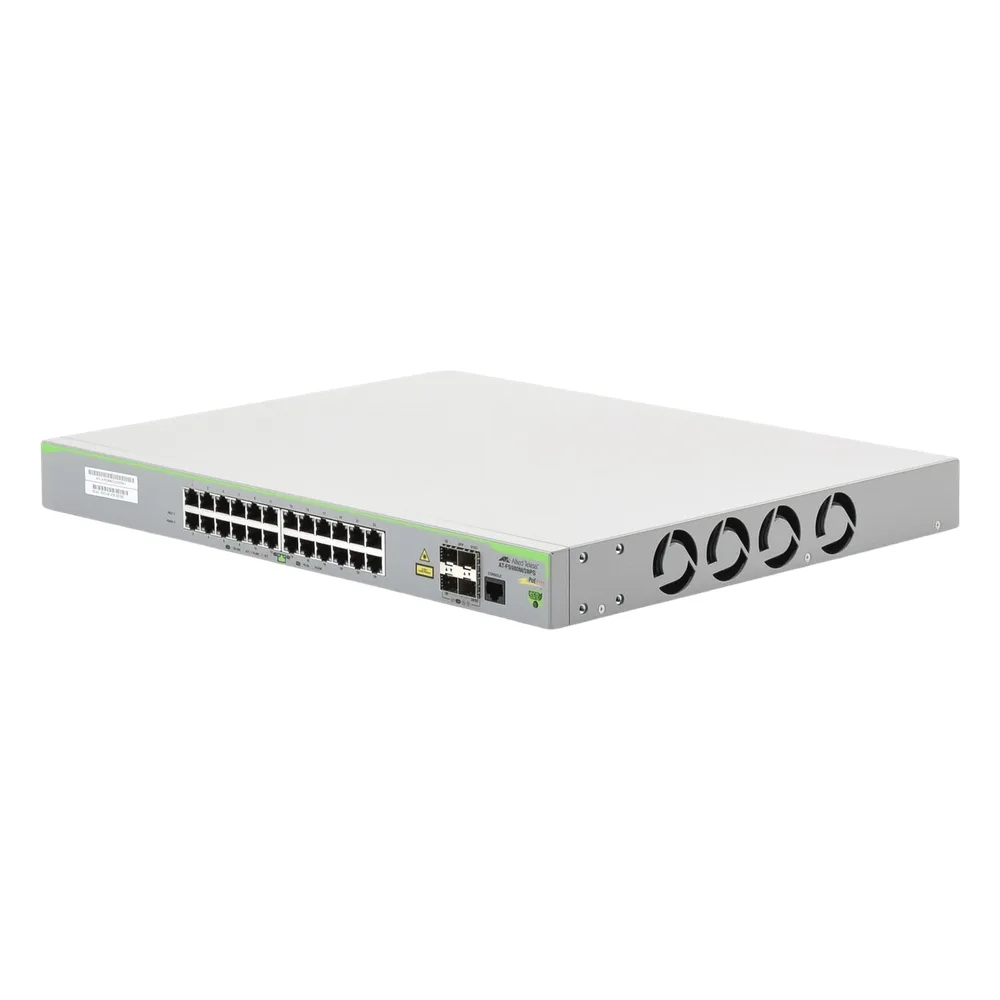 Switch PoE+ Administrable CentreCOM FS980M, Capa 3 de 24 Puertos 10/100 Mbps + 4 puertos SFP, 375 W – vista 2