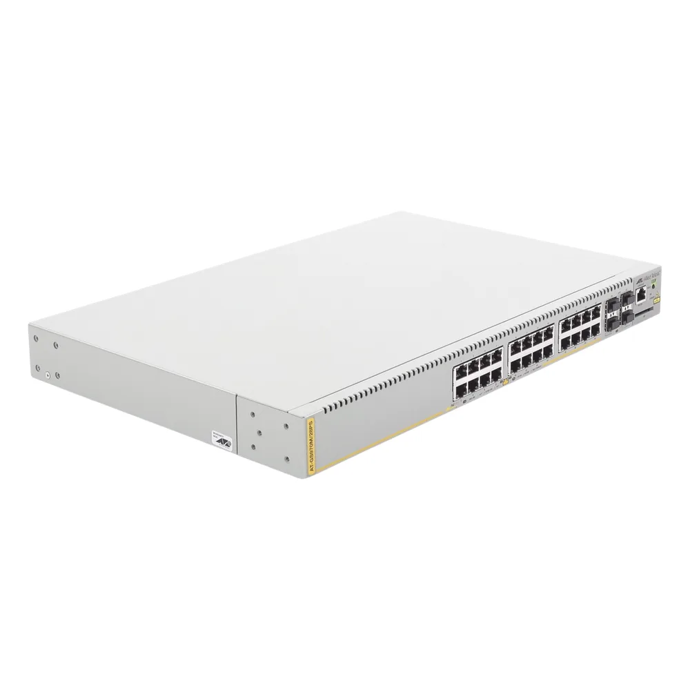 Switch PoE+ Administrable CentreCOM GS970M, Capa 3 de 24 Puertos 10/100/1000 Mbps + 4 SFP Gigabit, 370 W – vista 3