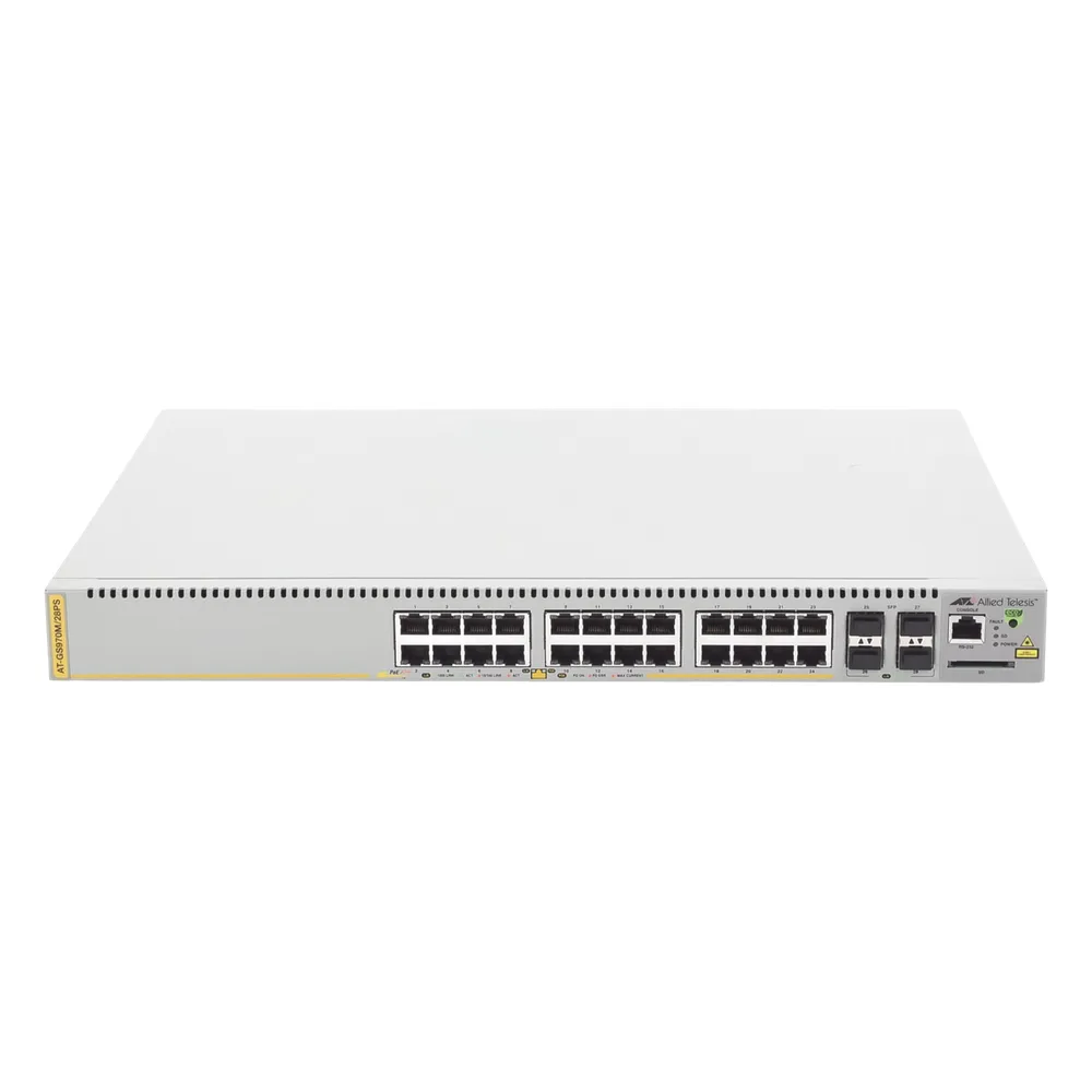 Switch PoE+ Administrable CentreCOM GS970M, Capa 3 de 24 Puertos 10/100/1000 Mbps + 4 SFP Gigabit, 370 W – vista 4