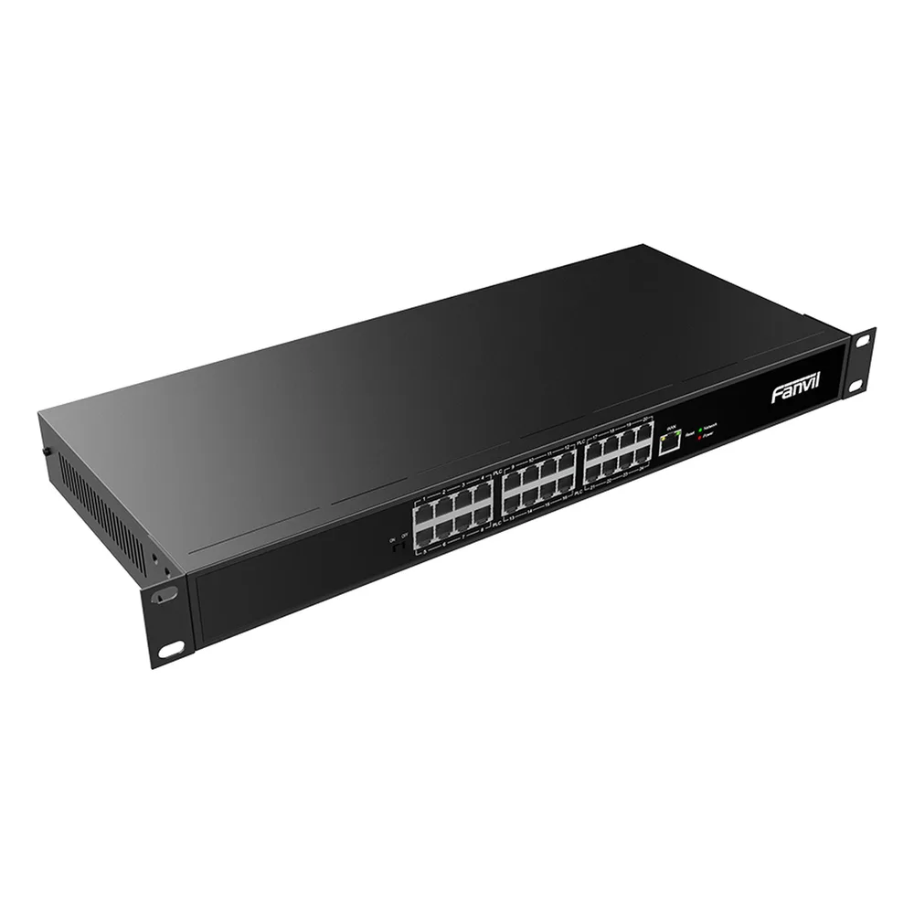 Switch PoE de 2 Hilos 24 Puertos RJ11 / Uso Exclusivo con Fanvil X303-2W / Transmisión hasta 300 m (984.3 ft) / Entrada 100V~240V / Salida Máx 160W / Reutiliza Cableado PSTN y AWG – vista 2