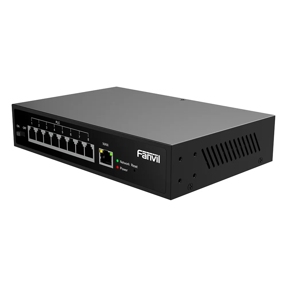 Switch PoE de 2 Hilos 8 Puertos RJ11 / Uso Exclusivo con Fanvil X303-2W / Transmisión hasta 300 m (984.3 ft) / Entrada 100V~240V / Salida Máx 80W / Reutiliza Cableado PSTN y AWG – vista 4