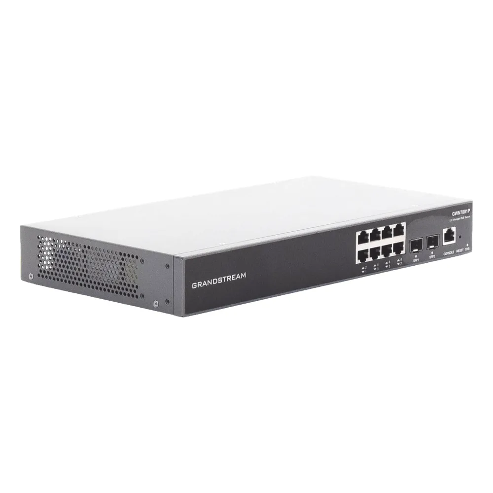 Switch PoE+ Gigabit Administrable / 8 puertos 10/100/1000 Mbps + 2 Puertos SFP Uplink / Hasta 120W / Compatible con GWN Cloud. – vista 5
