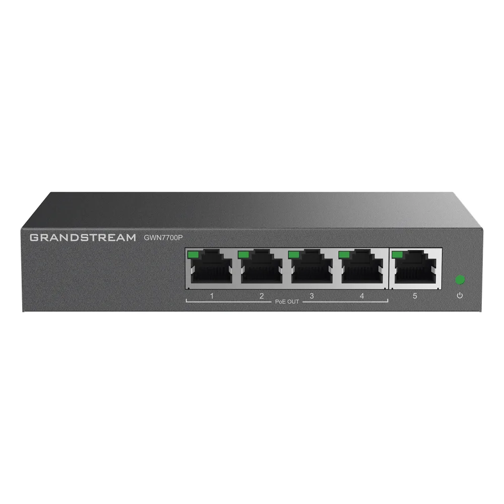 Switch PoE+ Gigabit No Administrable / 5 puertos 10/100/1000 Mbps / 4 puertos PoE+ / hasta 60W