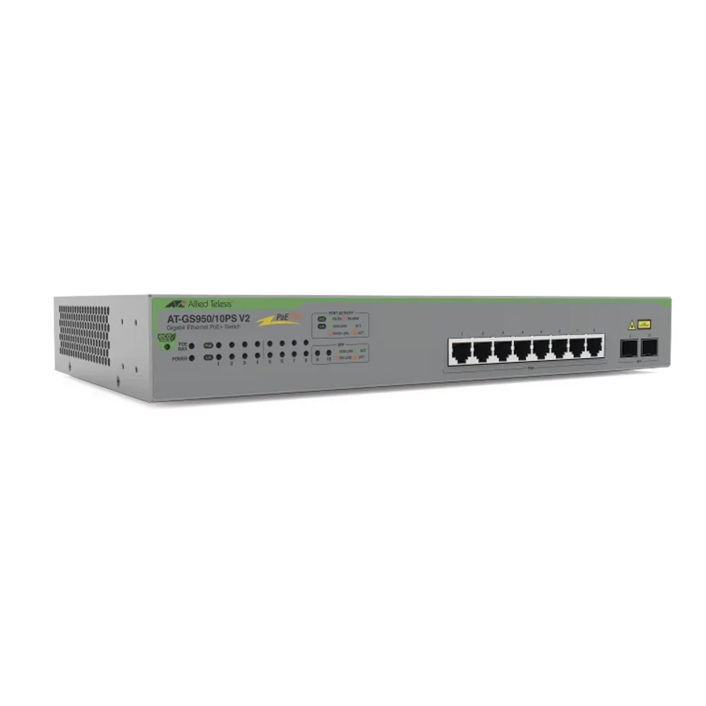 Switch PoE+ Gigabit WebSmart de 10 puertos 10/100/1000 Mbps (2 x Combo) + 2 puertos gigabit SFP (Combo), 75 W