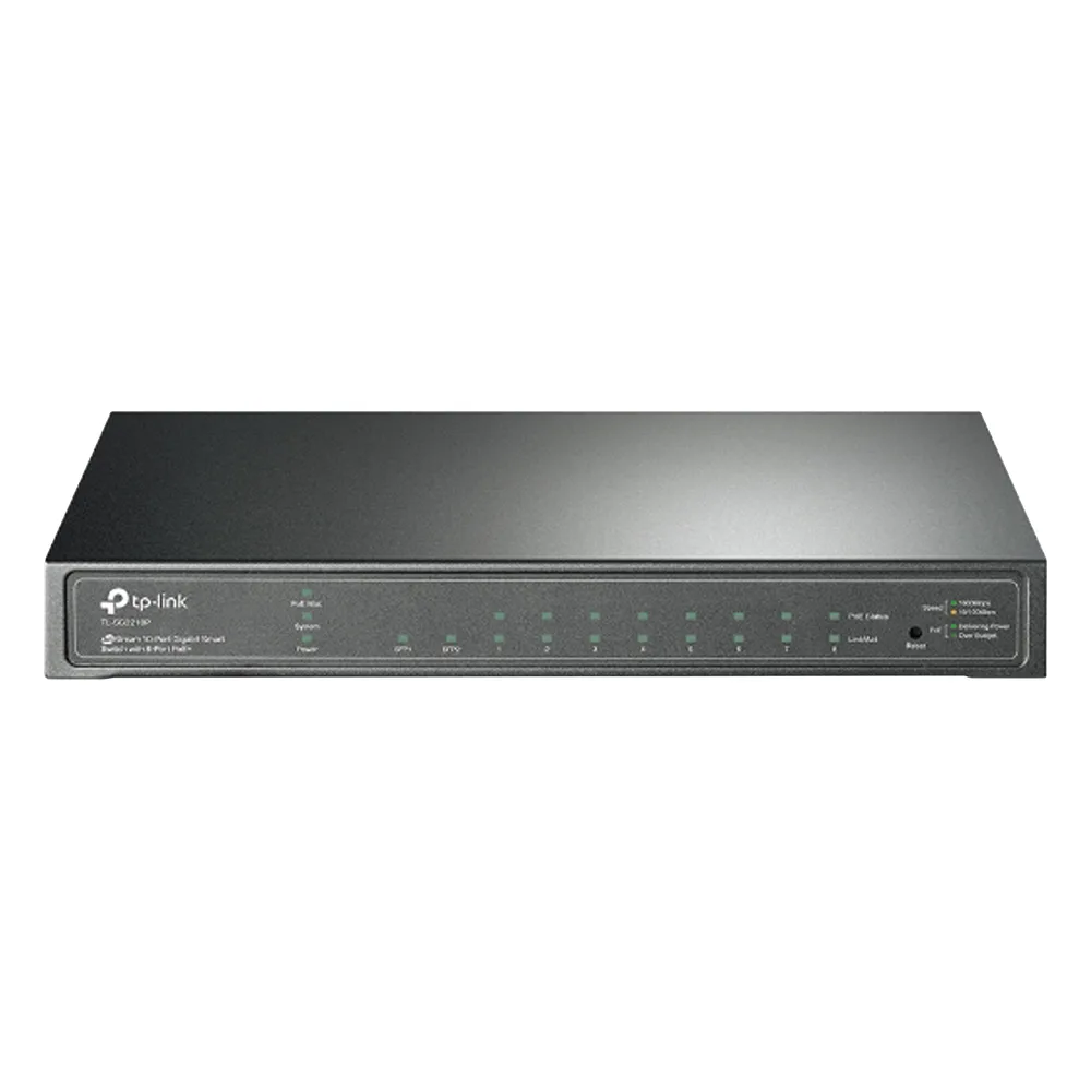 Switch PoE JetStream SDN Administrable 8 puertos 10/100/1000 Mbps + 2 puertos SFP, 8 puertos PoE, 61W, administración centralizada OMADA SDN – vista 2