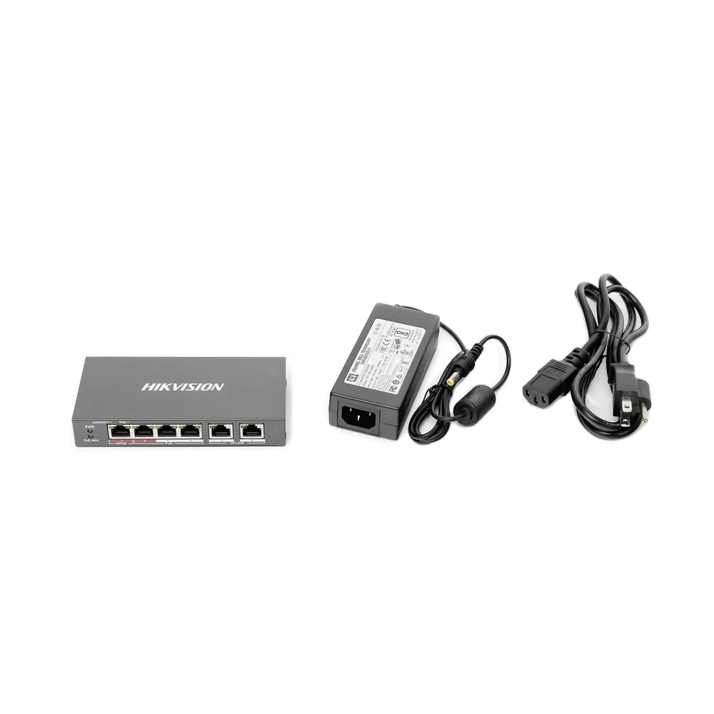 Switch PoE+ / No Administrable / 3 Puertos 10/100 Mbps 802.3 af/at (30 W) + 1 Puerto 10/100 Mbps Hi-PoE (60 W) / 2 Puertos 10/100 Mbps Uplink / Modo Extendido hasta 300 Metros / 60 W – vista 6