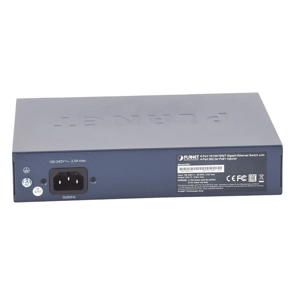 Switch PoE no Administrable, 8 Puertos 10/100/1000 Mbps con 4 Puertos PoE 802.3af/at, Modo Extender Hasta 250 mts – vista 2