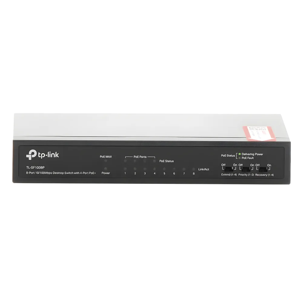 Switch PoE+ No Administrable / De Escritorio 8 puertos 10/100 Mbps / 4 puertos PoE af/at Inteligente / Presupuesto 66 W / Hasta 250 metros – vista 6