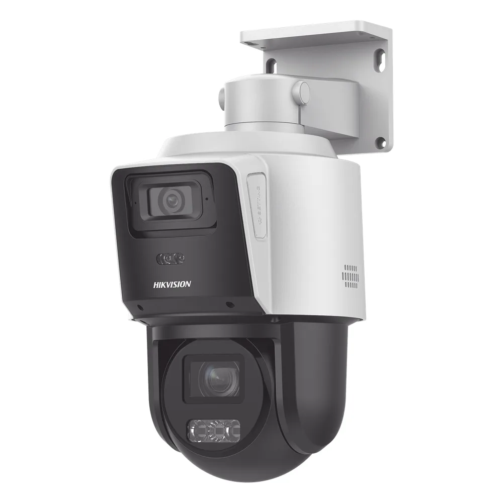 [TandemVu] PTZ IP 4 Megapixel con Cámara Panorámica 4 Megapixel / 4X Zoom / Dual Light (40 mts IR + 30 mts Luz Blanca) / ACUSENSE / IP66  / PoE+ / Audio de Dos Vías / Micro SD / Incluye Base para Techo o Pared