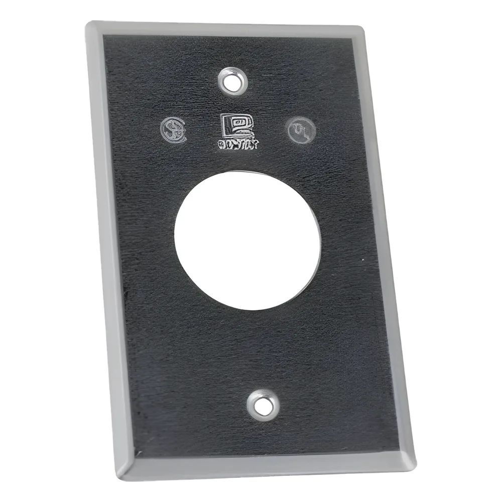 Tapa rectangular aluminio para contacto  de 40.3 mm, tipo RR a prueba de intemperie.