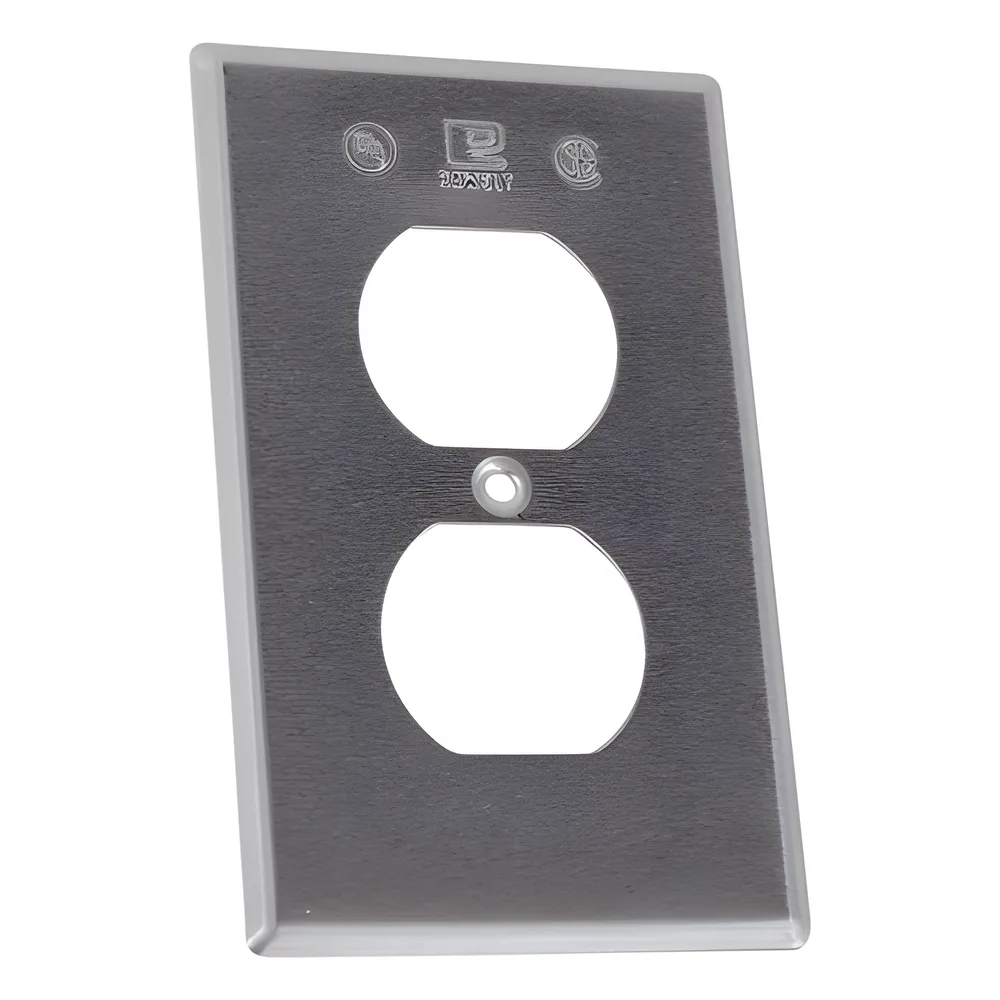 Tapa rectangular para contacto dúplex de aluminio tipo RR a prueba de intemperie.