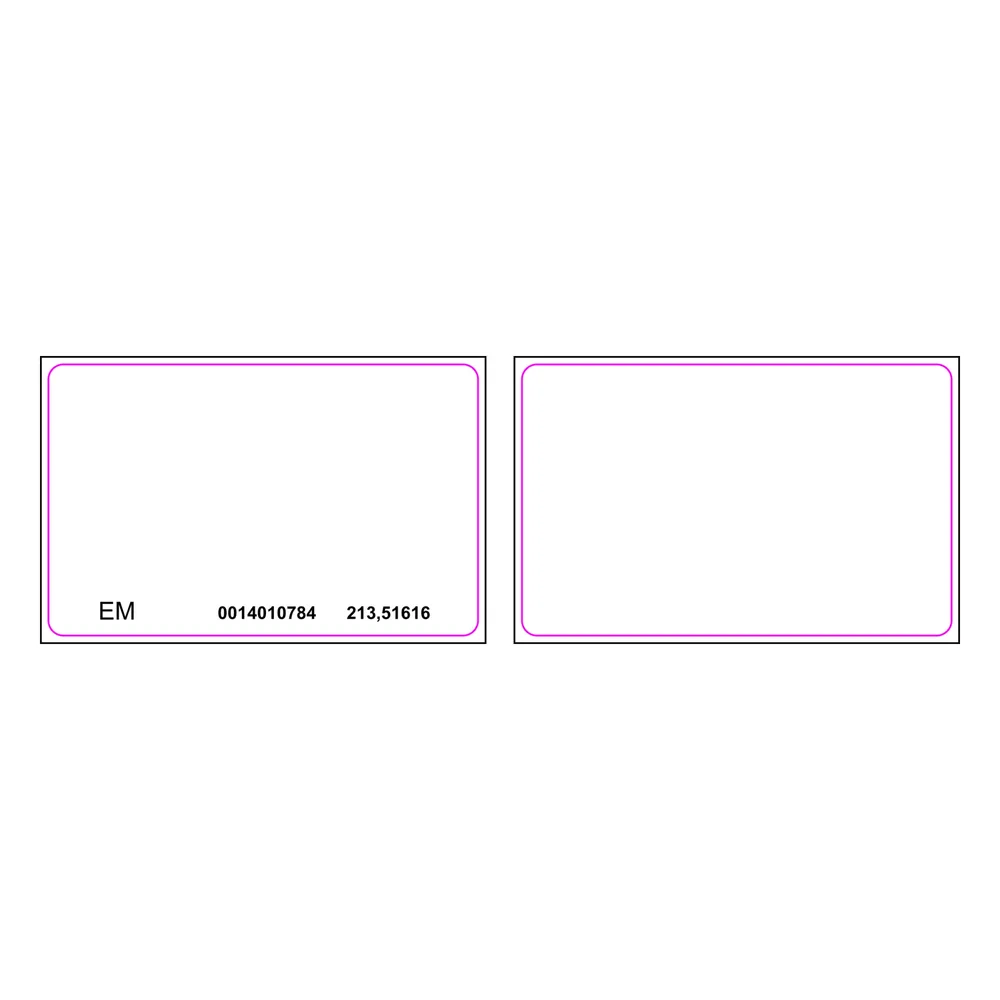 Tarjeta de Proximidad PROX EM 125 Khz / Imprimible Ambos Lados / PVC Blanco / Control de Acceso Hikvision