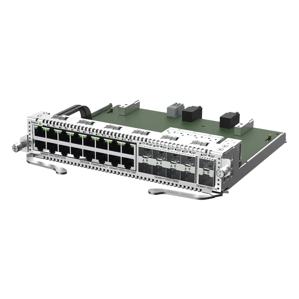 Tarjeta de Red con 16 puertos RJ45 1Gb, 8 puertos SFP 1Gb y 2 puertos SFP+ 10Gb para Chasis RG-NBS6002