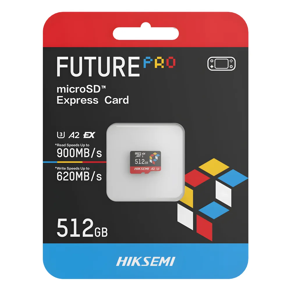 Tarjeta microSD Express 512G / 900 MB/s Lectura / 620 MB/s Escritura / PCIe Gen 3x1 + NVMe / U3 A2 EX / Compatibilidad UHS-I UHS-II – vista 3