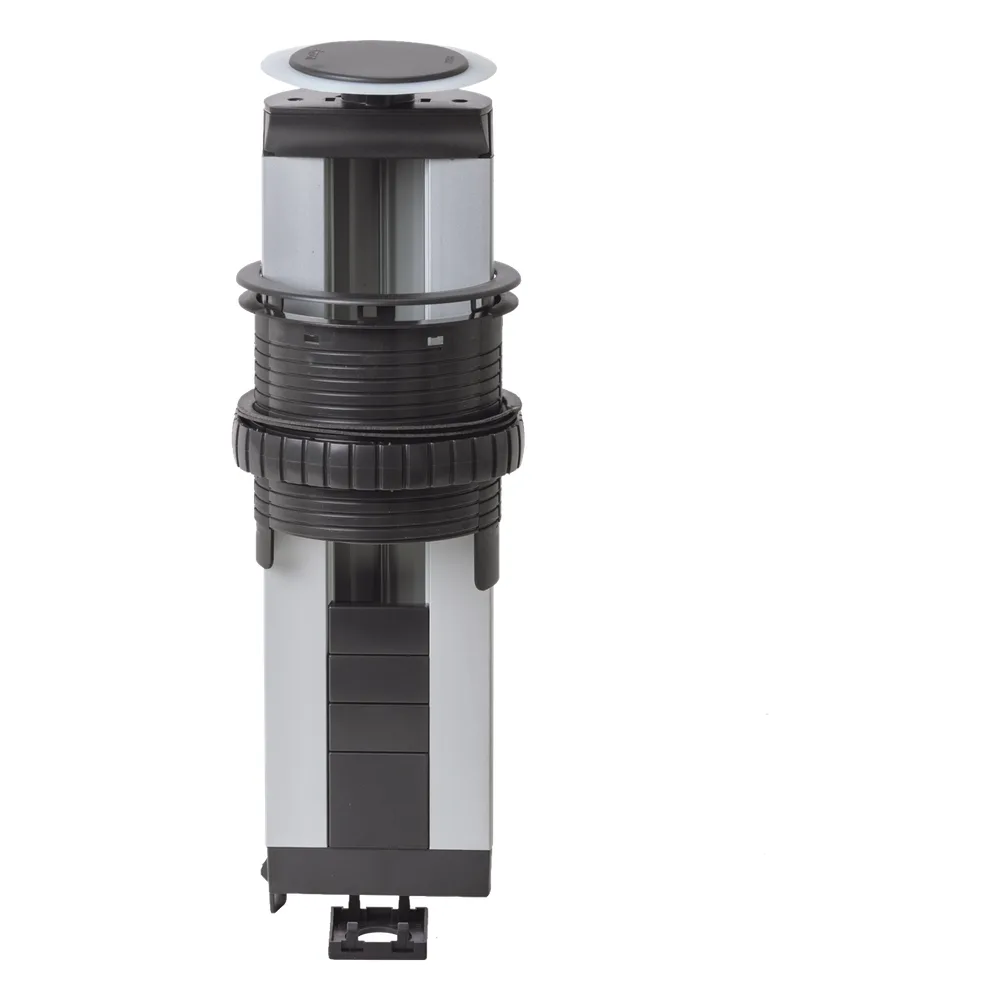 Teleblock Simon K45 para Voz, Datos, Multimedia o Contactos Eléctricos / Capacidad para 5 Módulos K45 / Apertura Automática con Tapa Abatible / Instalación en Mobiliario de Oficina o Comercial / (KTLE205CY)