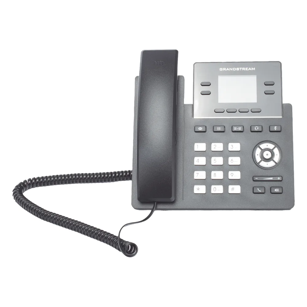 Teléfono IP Grado Operador, 4 líneas SIP con 2 cuentas, puertos Gigabit PoE, pantalla a color 2.4", codec Opus, IPV4/IPV6 con gestión en la nube GDMS