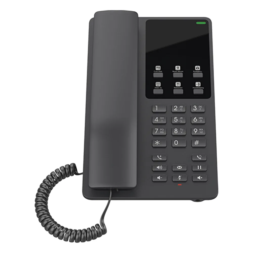 Teléfono IP Hotelero Wi-Fi, 2 líneas SIP con 2 cuentas, codec Opus, IPV4/IPV6, color negro, con gestión en la nube GDMS – vista 3