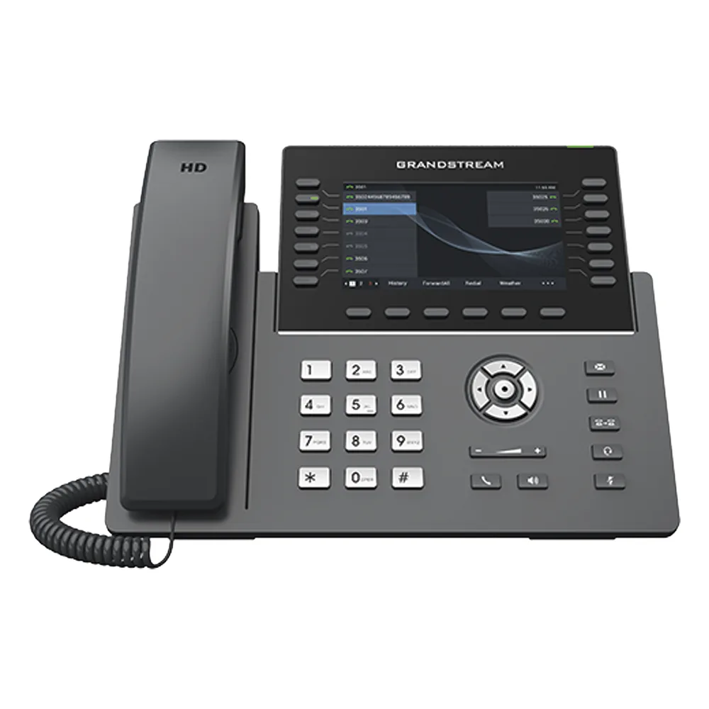Teléfono IP Wi-Fi, Grado Operador, 14 líneas SIP con 6 cuentas, pantalla LCD  5", puertos Gigabit, Bluetooth, PoE, codec Opus, IPV4/IPV6 con gestión en la nube GDMS – vista 2